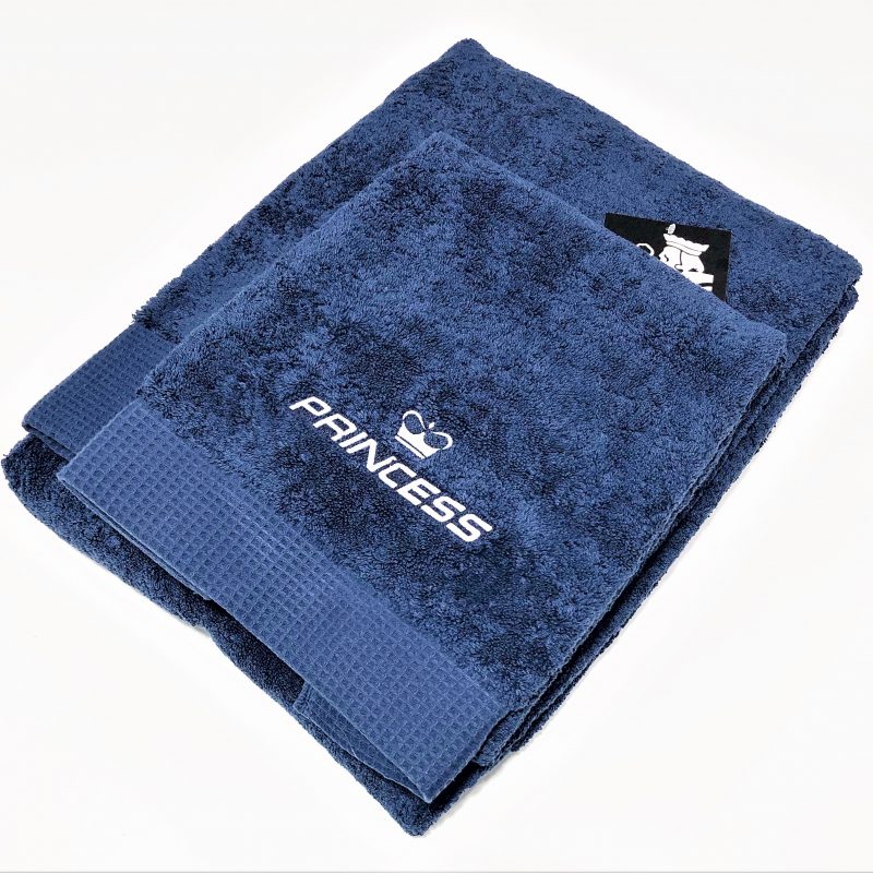 PRINCESS HAND AND BATH TOWEL Set - Navy