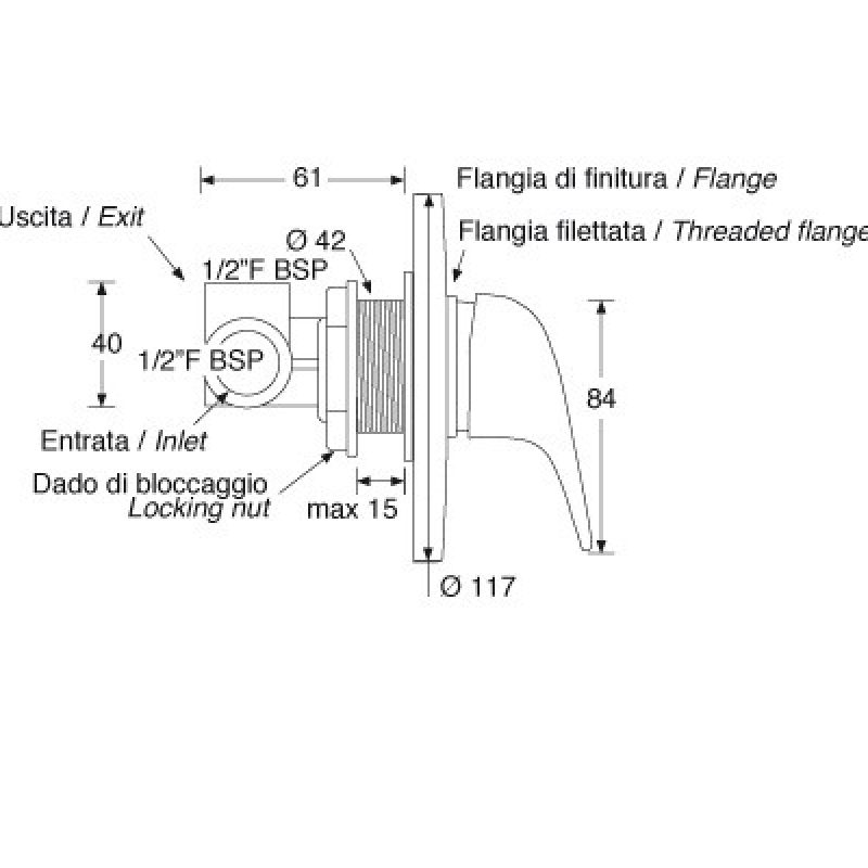 Princess transom mixer tap assy
